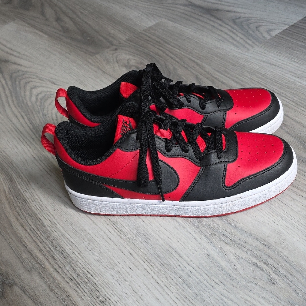 Nike Court Borough Low Recraft Sneakers Black/Red Sz: 7Y (Big Kids) / 8.5 Women
